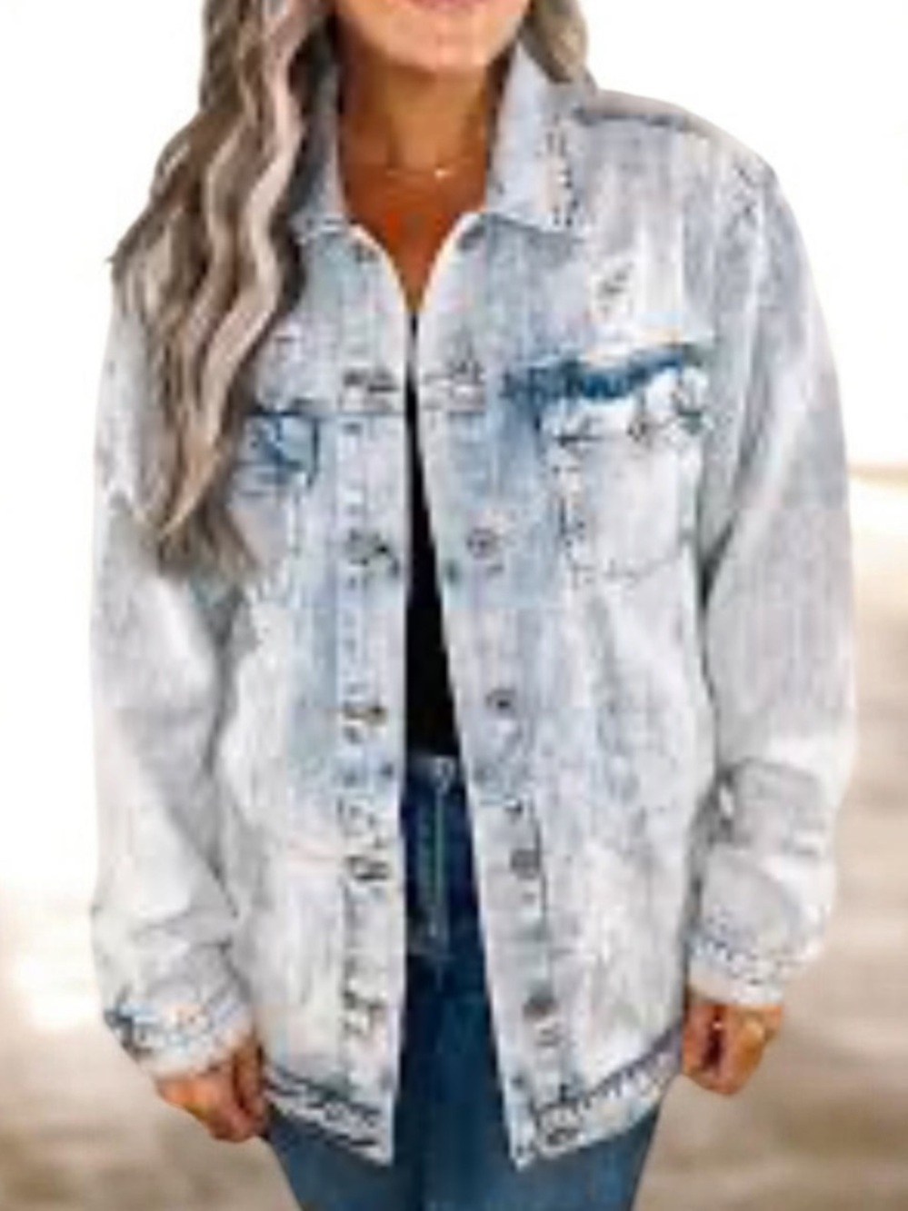 XRay Jeans Light Wash Denim Jacket - Casual Jean Jacket in Blue distressed